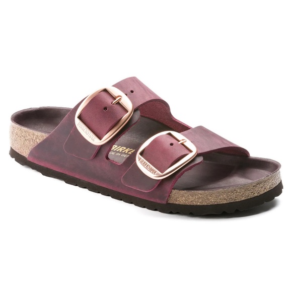 Birkenstock Shoes - NEW Birkenstock Leather ARIZONA Big Buckle Zinfandel 39 (Maroon Red)